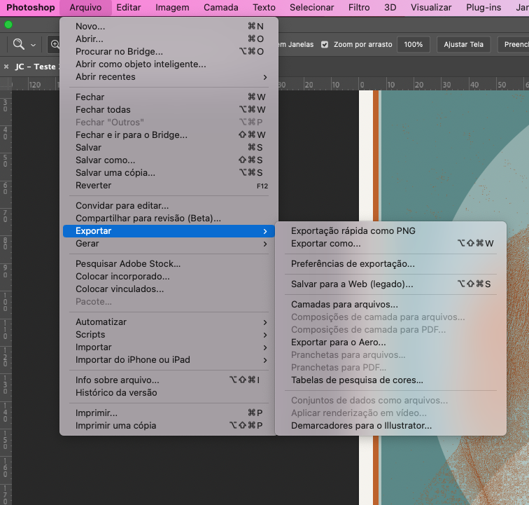 Como exportar correctamente em TIFF, JPEG e PDF